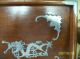 Vintage Hand Made Wooden Tray,  Collectible,  Oriental,  Dragons And Bats,  One Trays photo 9