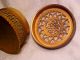 Antique Hand Carved Wood Lathe Turned Pierced Lattice Jewelry Trinket Box Boxes photo 3