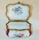 Hand Painted Porcelain Box Rococo Courting Scene Blue Crossed Swords & Dot Mark Boxes photo 10