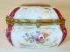 Hand Painted Porcelain Box Rococo Courting Scene Blue Crossed Swords & Dot Mark Boxes photo 1