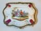 Hand Painted Porcelain Box Rococo Courting Scene Blue Crossed Swords & Dot Mark Boxes photo 5