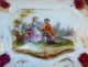 Hand Painted Porcelain Box Rococo Courting Scene Blue Crossed Swords & Dot Mark Boxes photo 6