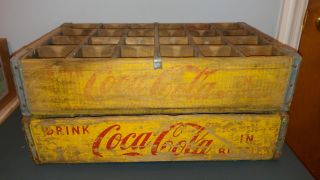 2 Vintage 1 1944 Old Coke Coca Cola Wood Wooden Soda Bottle Crate Crates Case photo