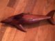Vtg Wooden Dolphin Figurine Smooth Carved Wooden Fish Whale Porpoise Statue Carved Figures photo 1