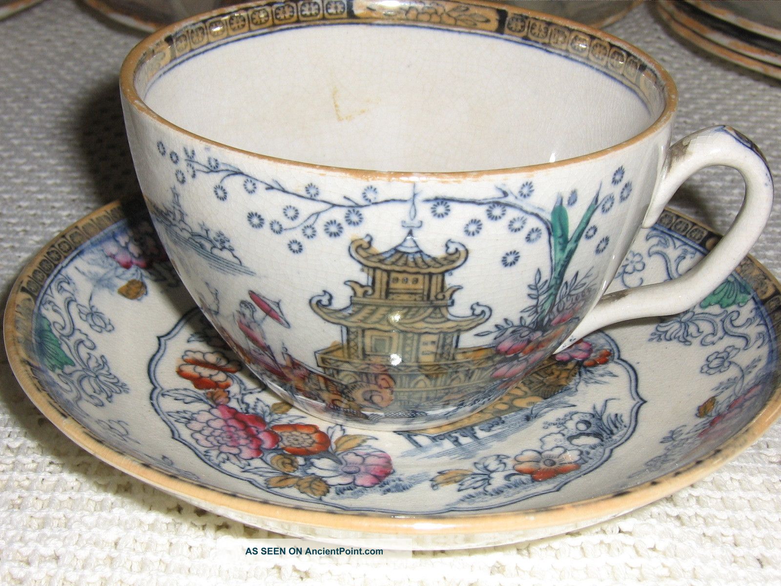 Antique W.  A.  A.  (adderley) Cup And Saucer C.  1876 - 1886 Cups & Saucers photo