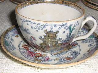 Antique W.  A.  A.  (adderley) Cup And Saucer C.  1876 - 1886 photo
