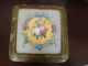 Antique 1869 Brass Porcelain Hand Painted Victorian Jewelry Box Signed With Key Boxes photo 6