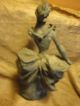 Antique Cast Metal Of Victorian Classical Lady Sculpture Metalware photo 2