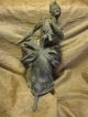 Antique Cast Metal Of Victorian Classical Lady Sculpture Metalware photo 4