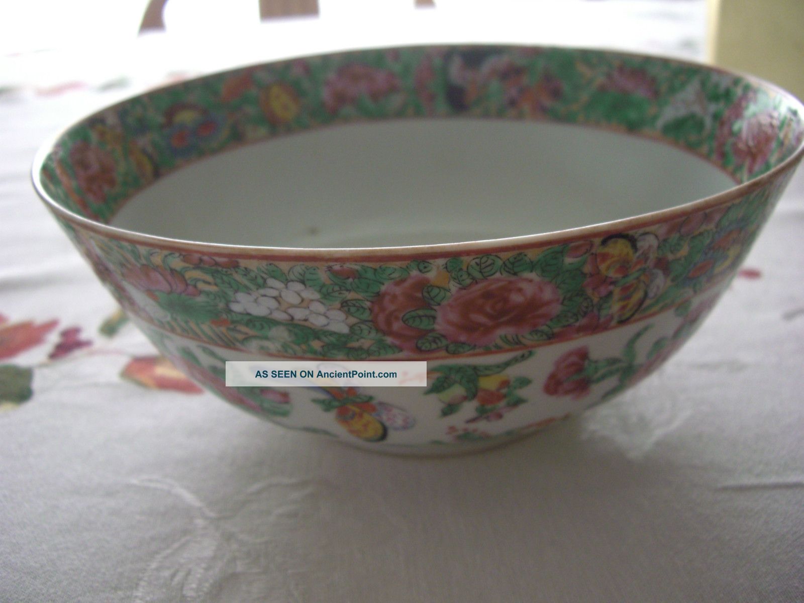 Chinese Enameled Porcelain Rose Canton Bowl With Gilt Trim C 1860 Bowls photo