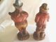 5 Old Hand Carved Wooden Figures Western Cowboys Mountain Men Music Instruments Carved Figures photo 10
