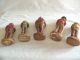 5 Old Hand Carved Wooden Figures Western Cowboys Mountain Men Music Instruments Carved Figures photo 3