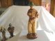 5 Old Hand Carved Wooden Figures Western Cowboys Mountain Men Music Instruments Carved Figures photo 4