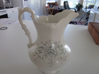 Antique Wheeling Pottery Labelle China Milk/water Pitcher 12 