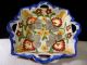 Antique Art Deco 1933 Motyw Poland,  Germany Floral Painted Handled Bowl Bowls photo 1