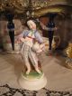 Antique Pair Old Paris Porcelain & Bisque Candlesticks Of Young Boy & Girl Figurines photo 7