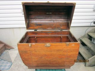 Vintage Antique?? Wooden Trunk/chest Very Good Condition Pick - Up Only photo
