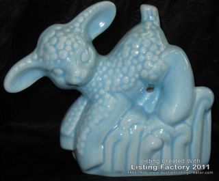 Baby Blue Lamb - Art Pottery Vase/planter Adorable photo