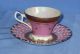Royal Halsey Very Fine China Pink/gold Irridescent Footed Cup & Lattice Saucer Cups & Saucers photo 1