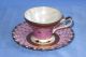 Royal Halsey Very Fine China Pink/gold Irridescent Footed Cup & Lattice Saucer Cups & Saucers photo 2