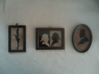 3 Framed Antique Silhouttes photo