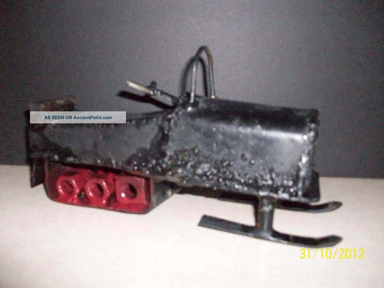 Vintage Folk Art Snowmobile/metal Metalware photo