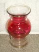Vintage Red Glass Vases Gold Tone Trimmed 2 Cute Vases photo 1