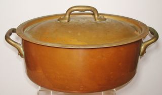 Vintage French Copper Lamalle Medium Dutch Oven 3 Qt photo