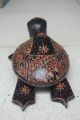 Special Asian Handmade Carved Turtle For Jewelry Safety Box Old Style Java Batik Carved Figures photo 5