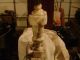 Antique Italian Carved Alabaster Parlor Table Lamp Vintage Marble Set 2 Lamps photo 2