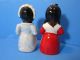 Vintage Ceramic Black Americana Native Indian Boy Girl Salt Pepper Shaker Japan Salt & Pepper Shakers photo 1