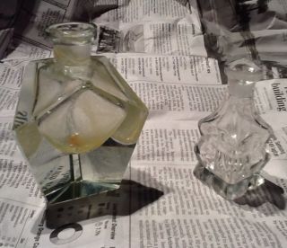 Art Deco Design Vintage Perfume Bottles Unique Cut Glass photo