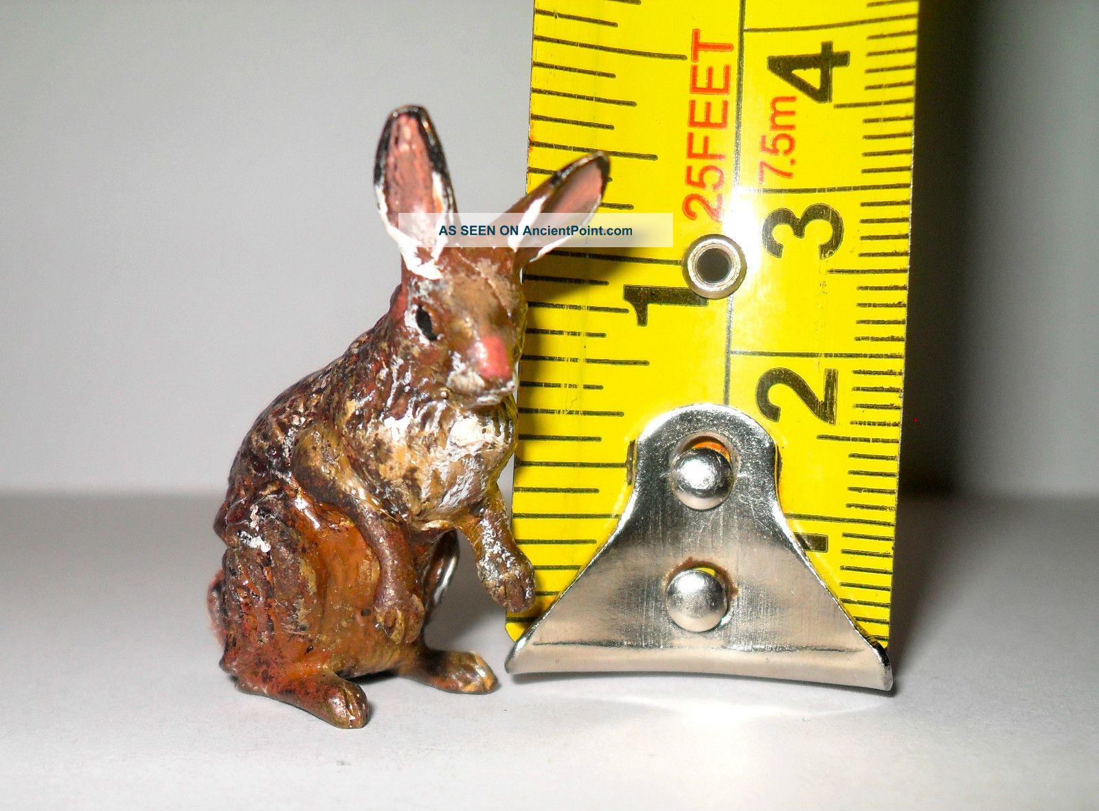 Wonderful Vintage Cold Painted Vienna Bronze Rabbit Metalware photo