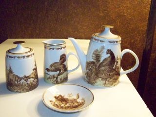 Antique Coffee/tea Set From Germany - Most Unusual Design Of Mountain Animals photo
