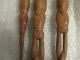Set Of 3 African Tribal Art Carved Wood Spoon,  Fork,  Knife Made In Kenya Carved Figures photo 1
