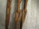 Set Of 3 African Tribal Art Carved Wood Spoon,  Fork,  Knife Made In Kenya Carved Figures photo 4