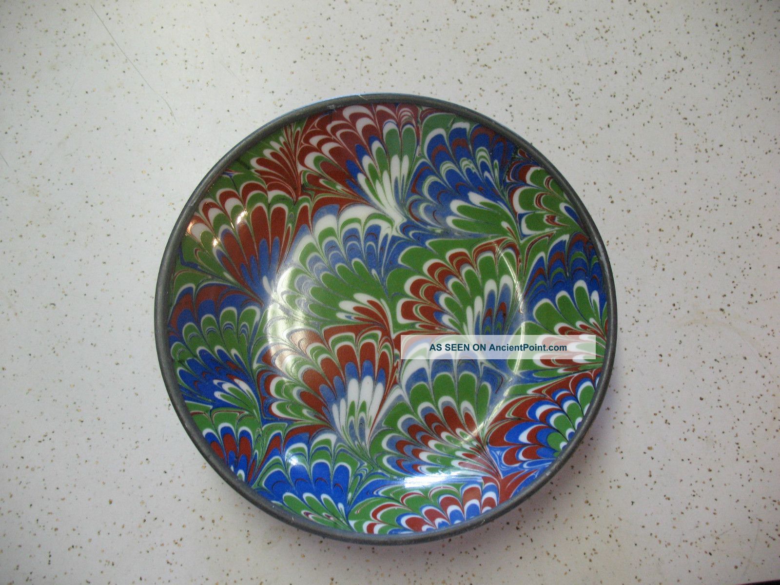 Neiman Marcus Porcelain And Pewter Bowl. . .  Look Plates & Chargers photo
