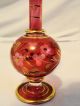 Antique Egyptian Perfume Bottle / Ruby / Gilt Gold 24kt Trim / Stopper / Small Perfume Bottles photo 2