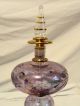 Antique Egyptian Perfume Bottle/ Amethyst Etched / Gilt Gold 24kt Trim /stopper Perfume Bottles photo 1