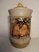 Antique Hand Painted Cookie Jar Crock Canister Porcelain Ceramic W/pear Design Jars photo 1