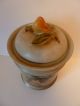 Antique Hand Painted Cookie Jar Crock Canister Porcelain Ceramic W/pear Design Jars photo 3