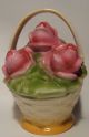 Antique German Figural Basket Roses Trinket/powder/dresser/box/pot/jar Germany Boxes photo 1