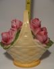 Antique German Figural Basket Roses Trinket/powder/dresser/box/pot/jar Germany Boxes photo 5