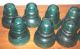 9 Antique Vintage Teal Green Glass Hemingray 40 Insulators Other photo 2