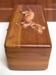 Vtg.  Cedar Wood Box / Dachshund Weiner Dackel Dog Litho On Top / Lock And Key Boxes photo 4