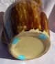 Antique Yelloware Brown Rockingham Glaze Spongeware Stoneware Pitcher 7 1/2 