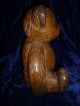Antique Hand Carved Oak Wood Koala Teddy Bear Made In Thialand Carved Figures photo 1
