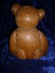 Antique Hand Carved Oak Wood Koala Teddy Bear Made In Thialand Carved Figures photo 2