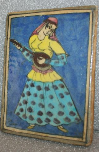 Vintage Italian Hand Painted Ceramic Tile Signed And Stamped Circa 1937 photo