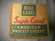 Exlnt Dark Colors Advertising Cheese Box Wood Blue Label Chicago Ill Boxes photo 3